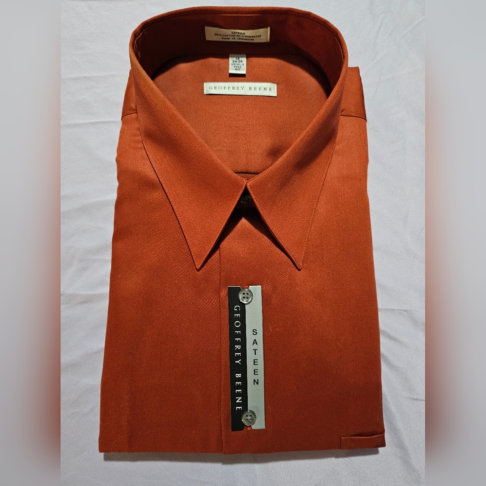 Geoffrey Beene Rust Color Mens Big & Tall Dress Shirt New with Tags Father's Day